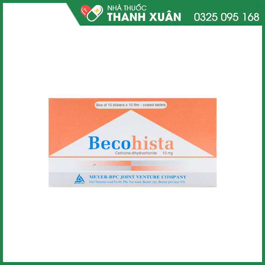 Becohista thuốc điều trị viêm mũi dị ứng, dị ứng da, phụ trợ trong điều trị hen